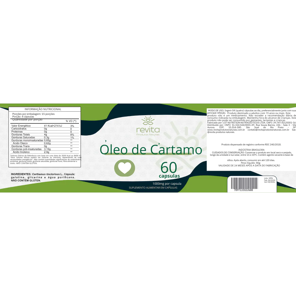 Óleo De Cártamo Revita 60 Cápsulas - Image 2