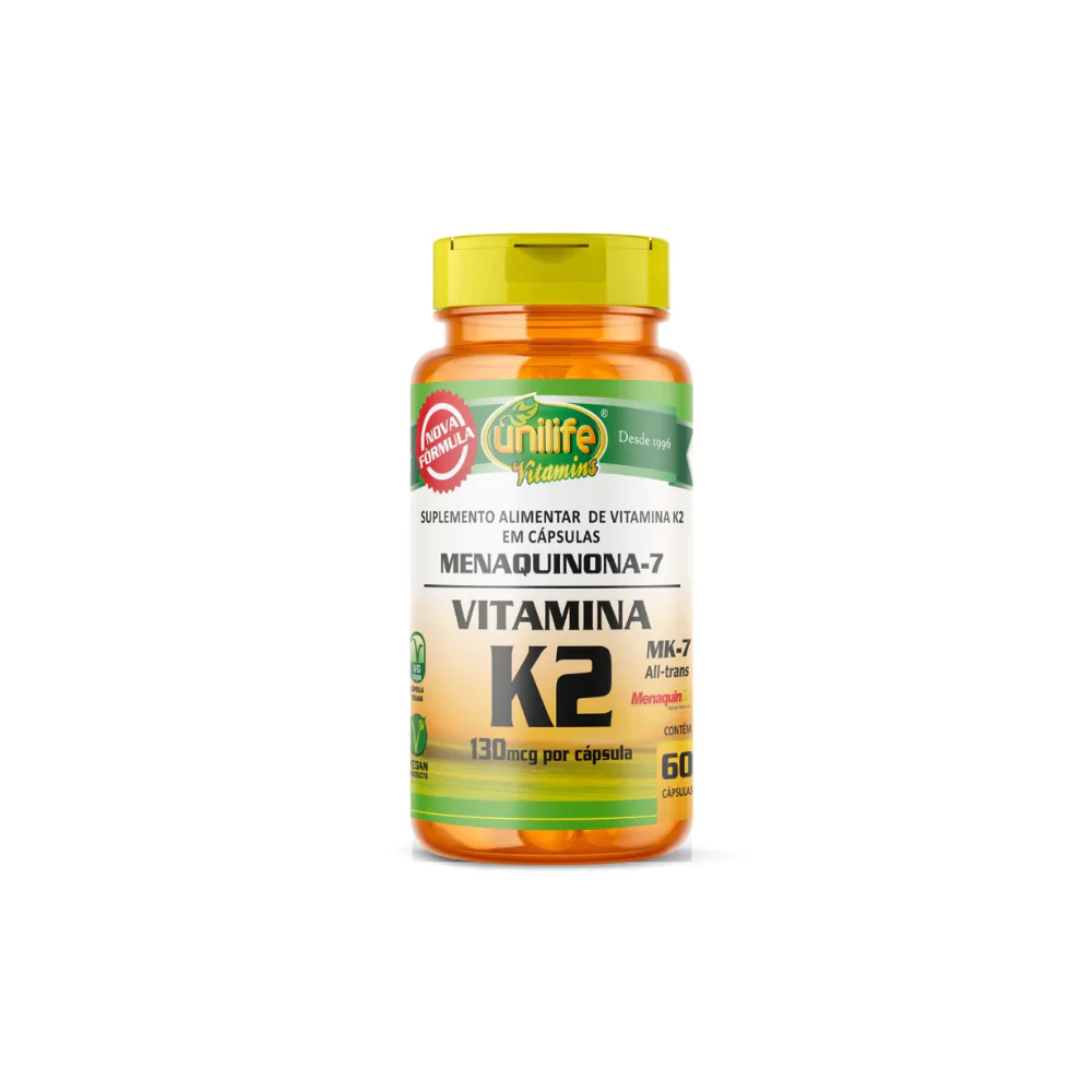 Menaquinona-7 Vitamina K2 130 MCG Unilife 60 Capsulas