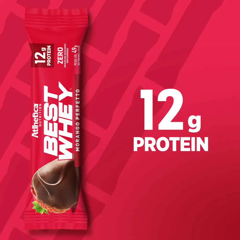 Barrinha Best Whey Morango Perfetto Atlhetica Nutrition 49g - Image 3