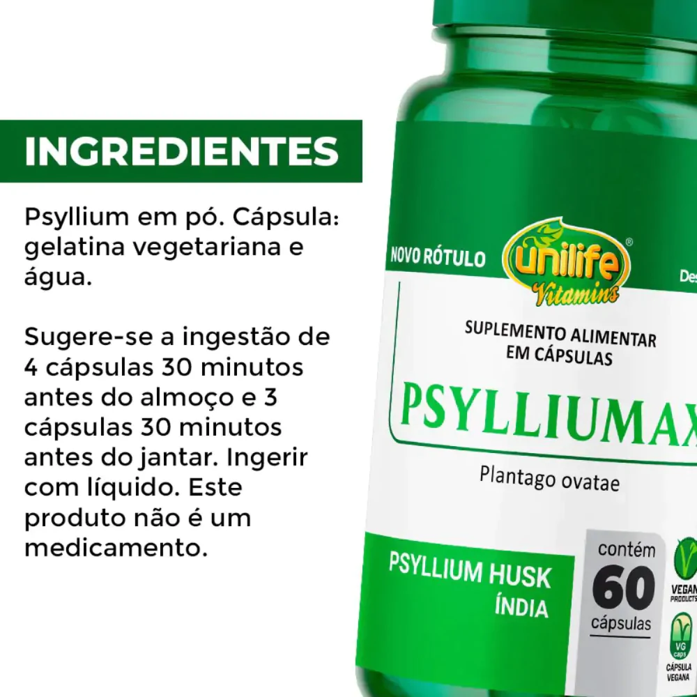 Psylliumax Husk India Unilife 60 Capsulas - Image 2